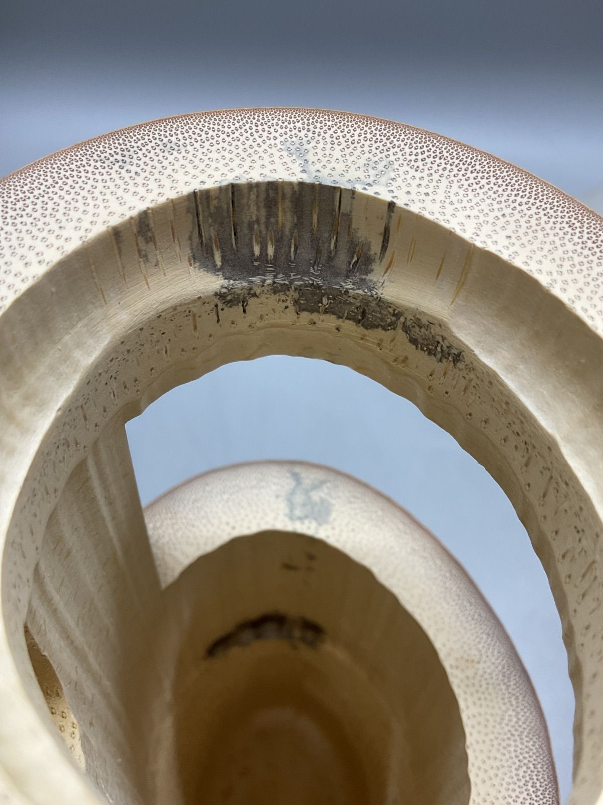 K 一重切竹花入 三玄院 長谷川大眞和尚 宗林作 銘「翠風」 竹花入