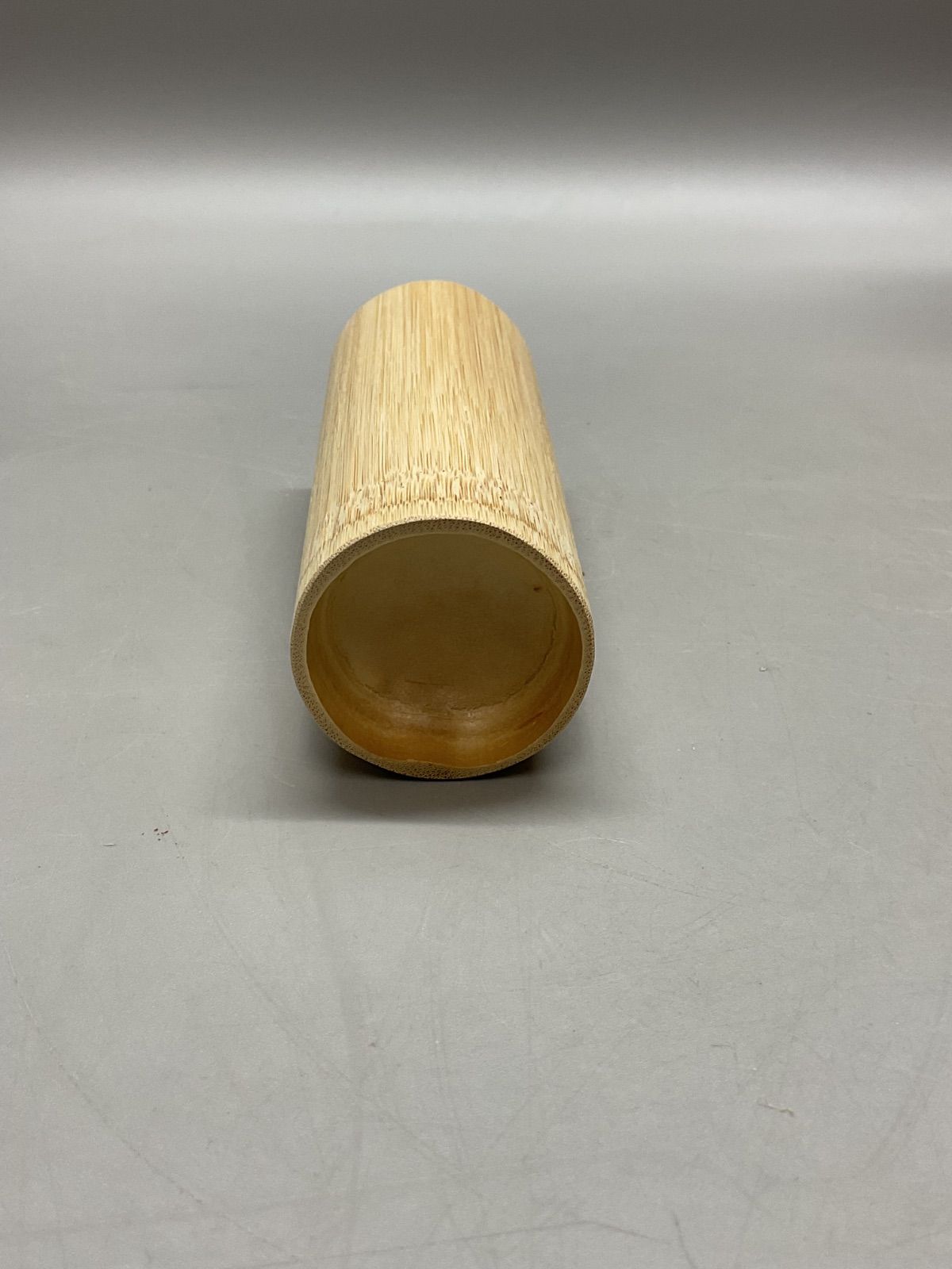 K 一重切竹花入 三玄院 長谷川大眞和尚 宗林作 銘「翠風」 竹花入