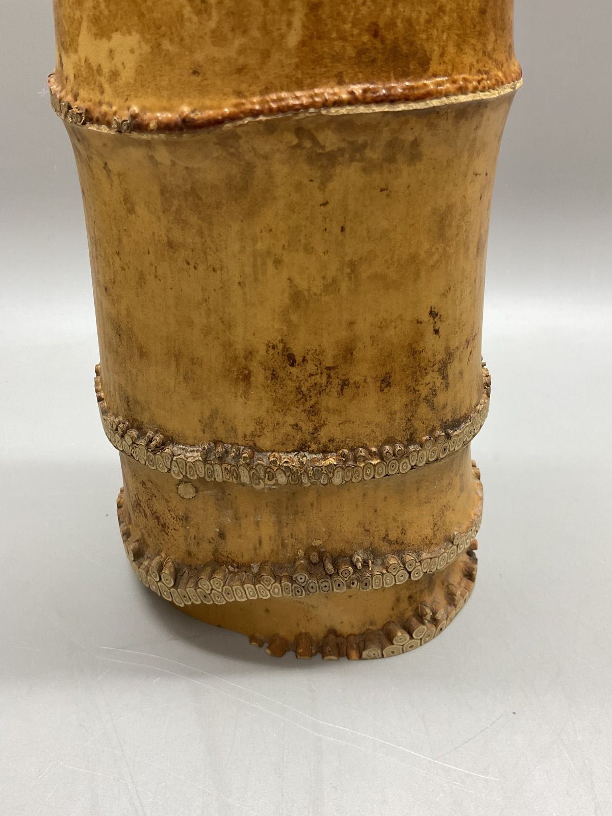 K 一重切竹花入 三玄院 長谷川大眞和尚 宗林作 銘「翠風」 竹花入