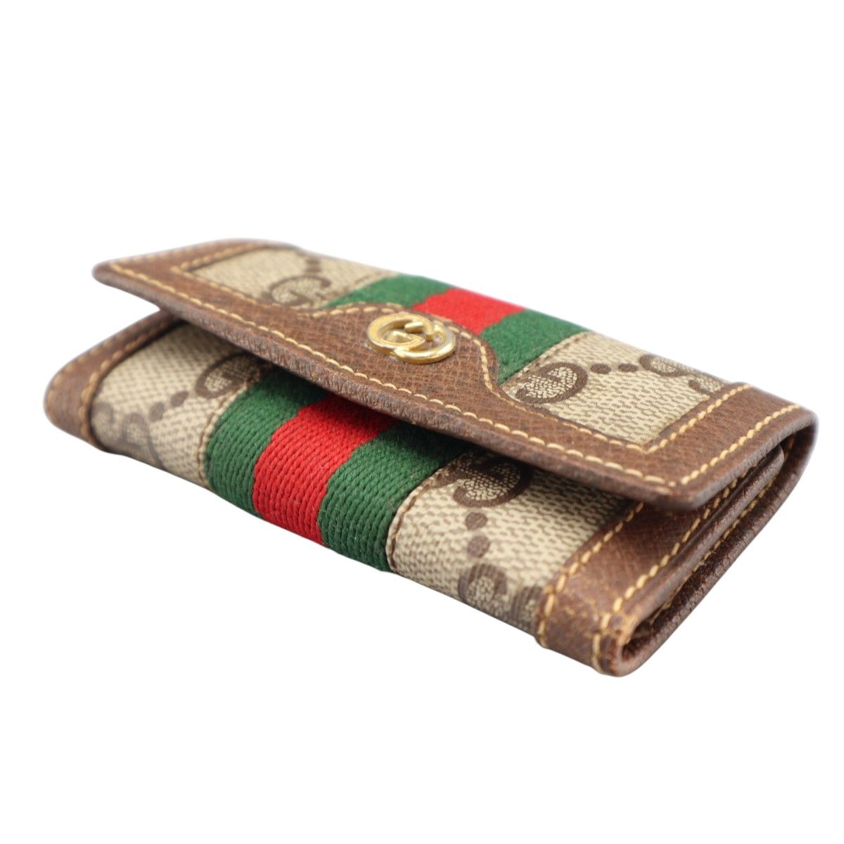 GUCCI オールドグッチ GGスプリーム シェリーライン PVC/レザー 4連