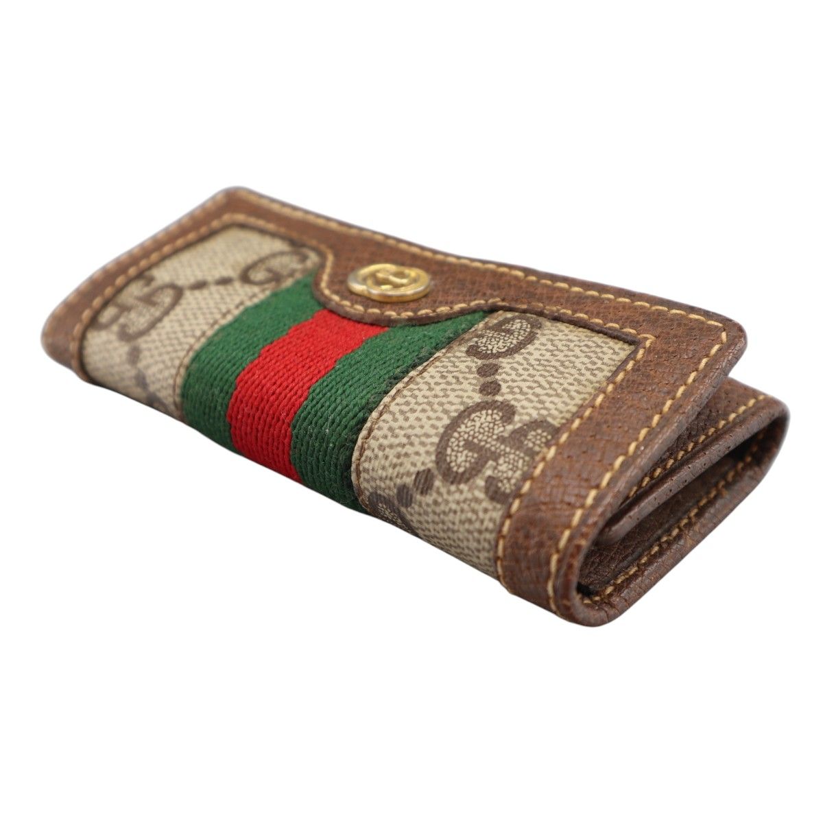 GUCCI オールドグッチ GGスプリーム シェリーライン PVC/レザー 4連