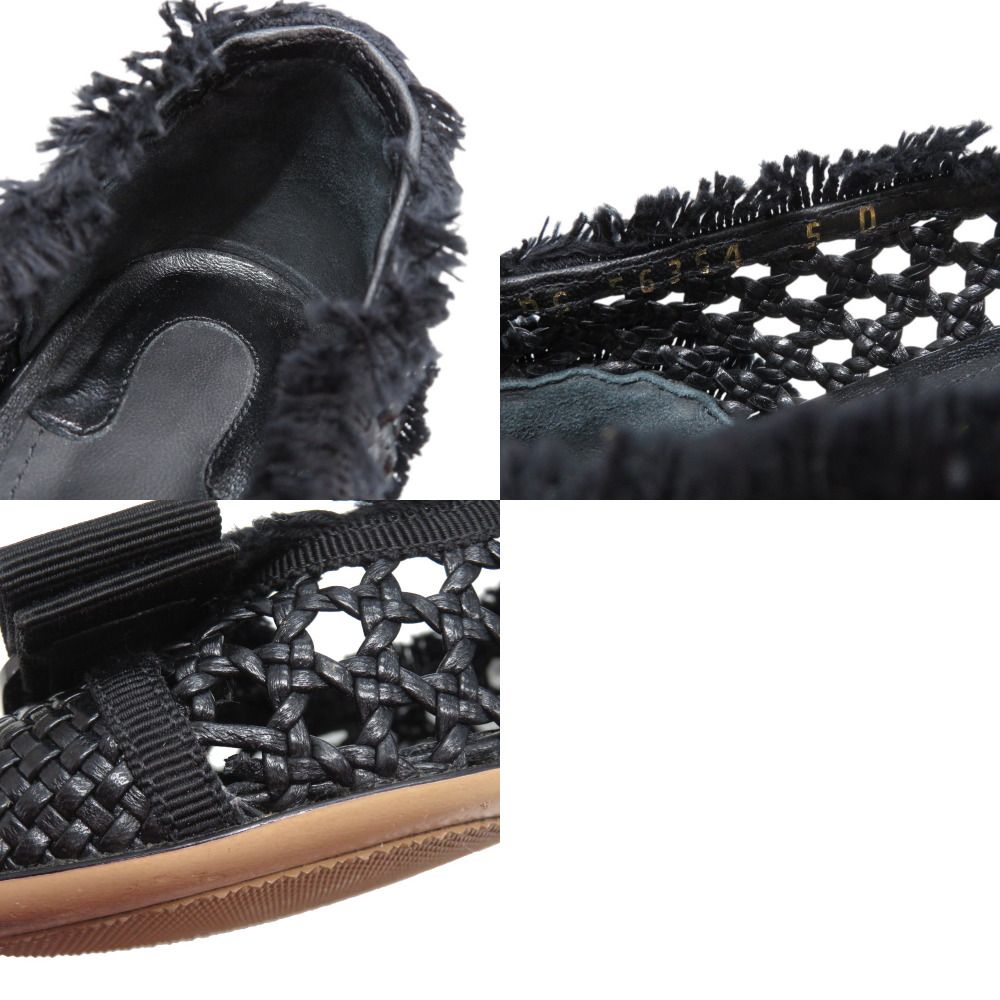 美品 サルヴァトーレフェラガモ ヴァラリボン サイズ5D 編み込み