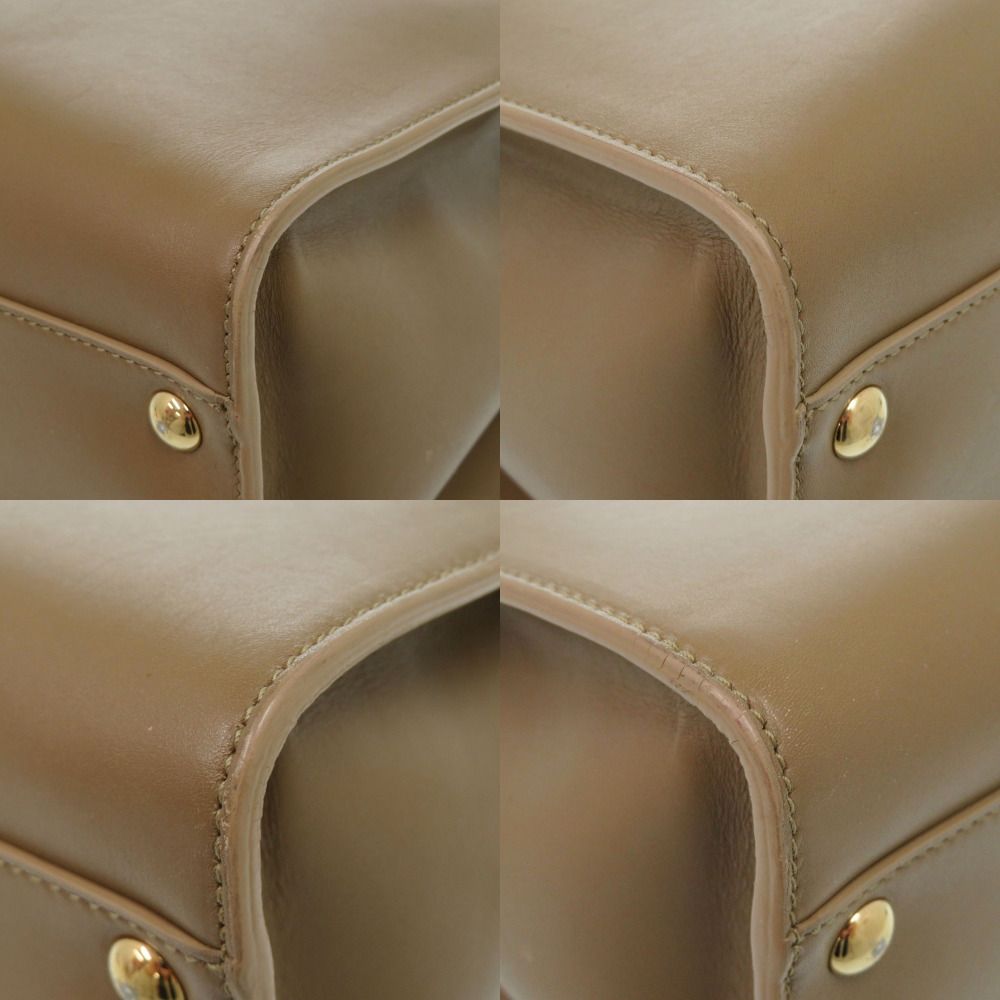 サルヴァトーレフェラガモ ガンチーニ レザー ブラウン ハンドバッグ