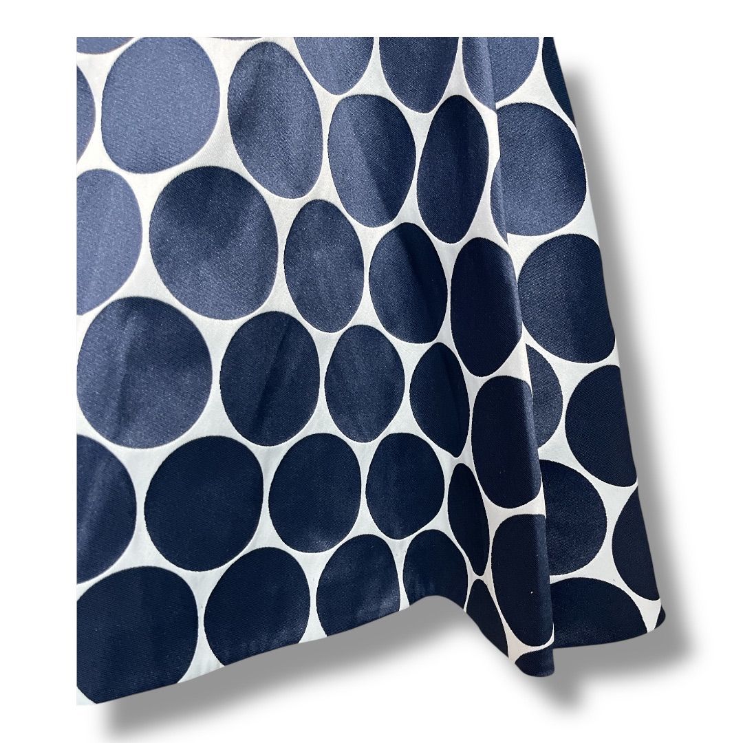 ANAYI アナイ ビッグドット ジャガードフレアスカート 日本製 ミモレ丈