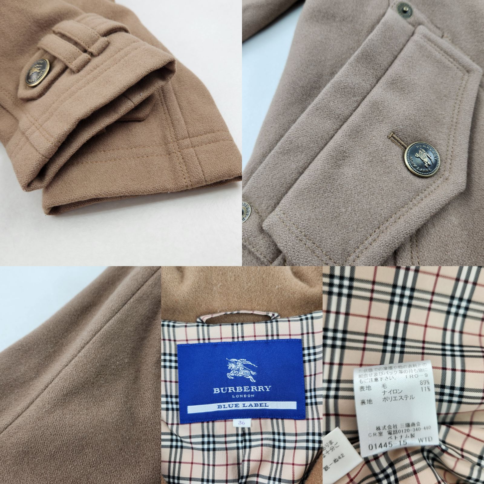 BURBERRY BLUE LABEL ピーコート ウールコート バーバリーブルー