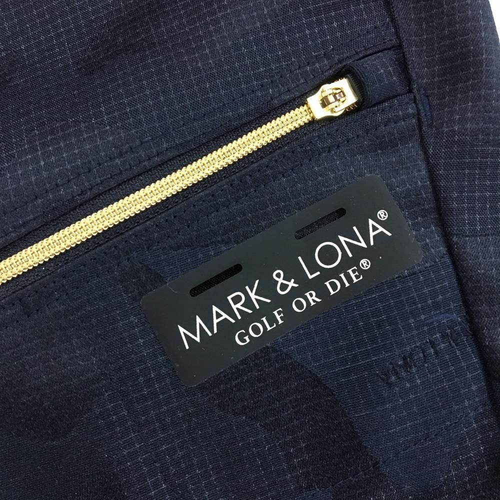 超美品】マークアンドロナ パンツ ネイビー カモフラ柄地模様 迷彩