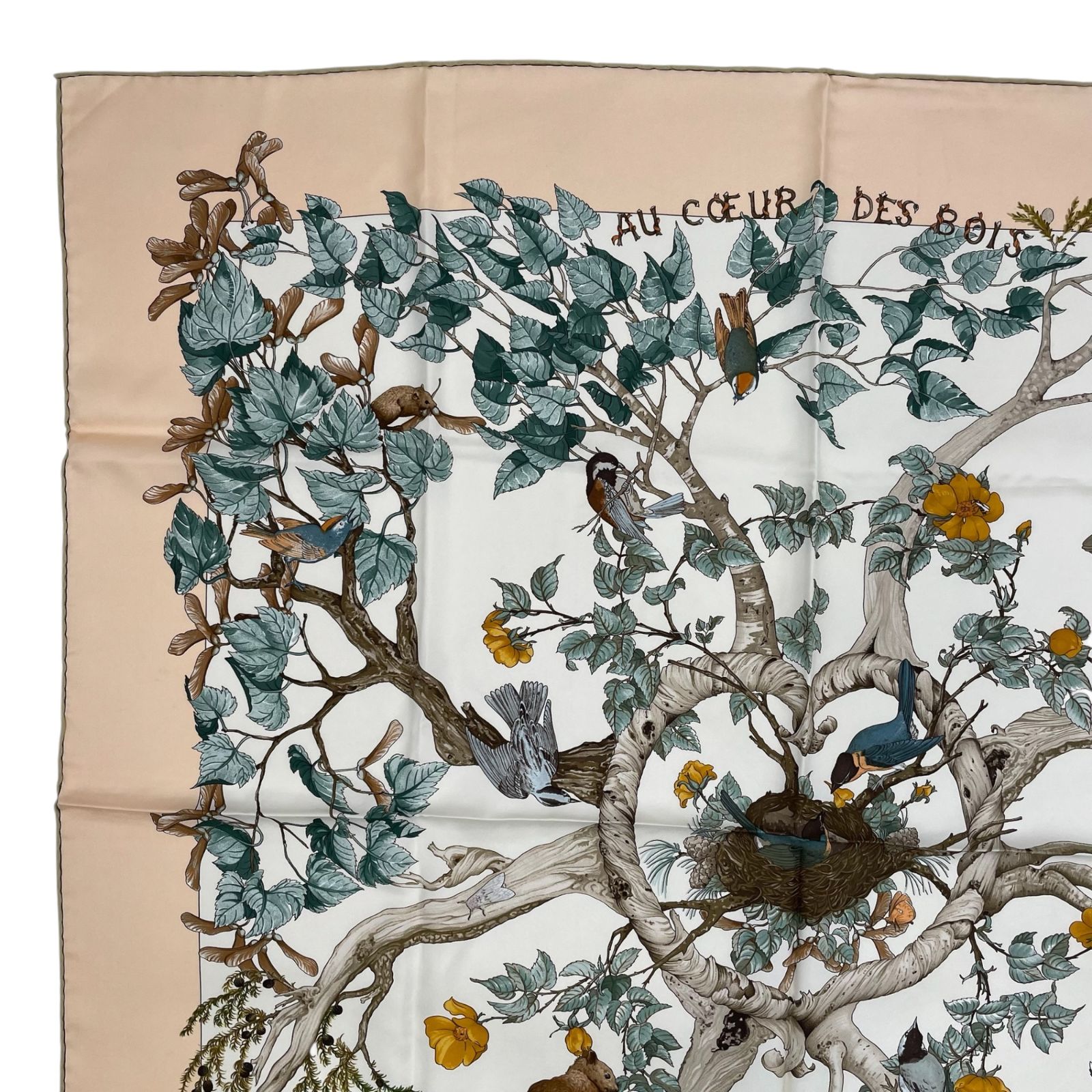 極美品 HERMES エルメス スカーフ シルク100％ カレ90 AU COEUR DES