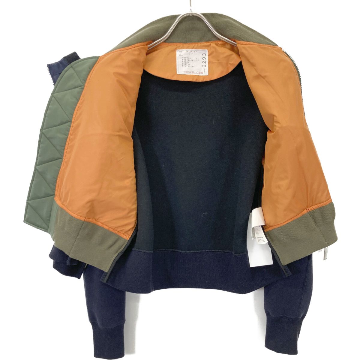 sacai サカイ ｶｰｷ×ﾈｲﾋﾞｰ 22-06293 MA-1 ﾄﾞｯｷﾝｸﾞ ｽｳｪｯﾄ ﾌﾞﾙｿﾞﾝｼﾞｬｹｯﾄ 1