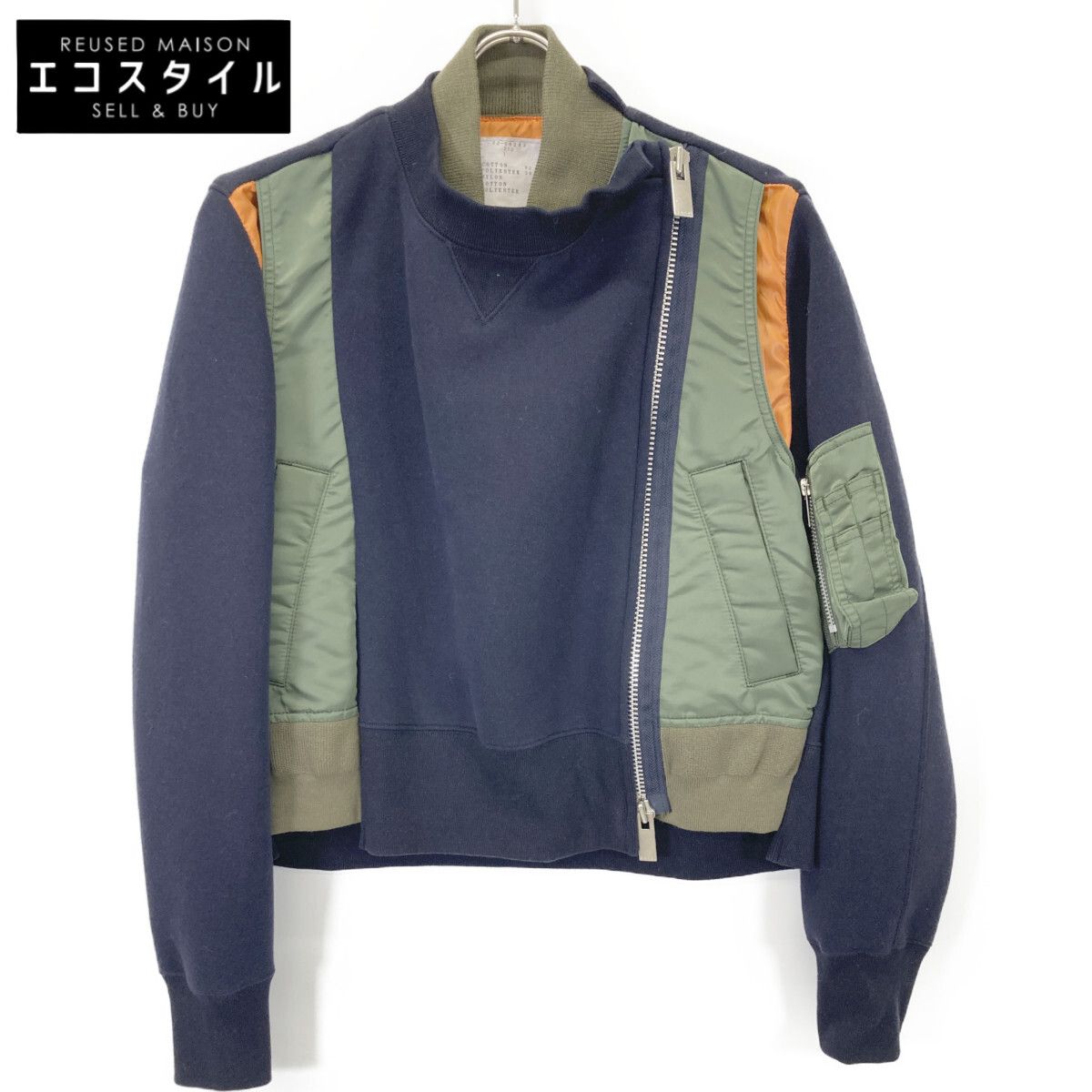 sacai サカイ ｶｰｷ×ﾈｲﾋﾞｰ 22-06293 MA-1 ﾄﾞｯｷﾝｸﾞ ｽｳｪｯﾄ ﾌﾞﾙｿﾞﾝｼﾞｬｹｯﾄ 1