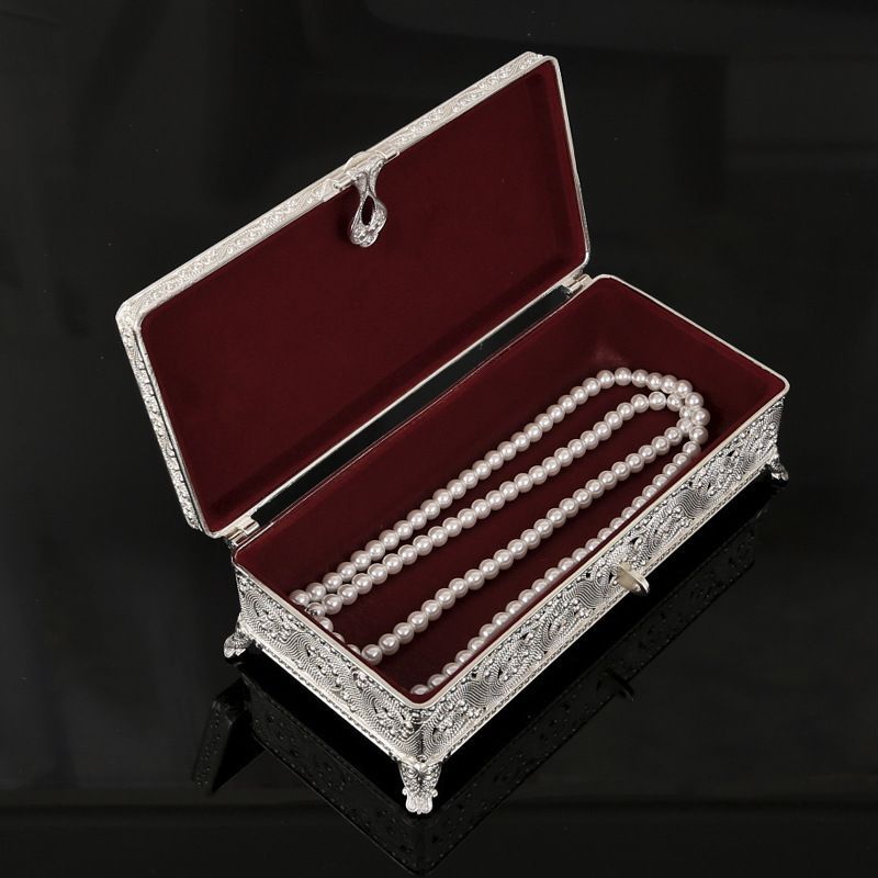 新品未使用 欧風金属四角型ジュエリーボックス 家庭用宝石箱 高級誕生