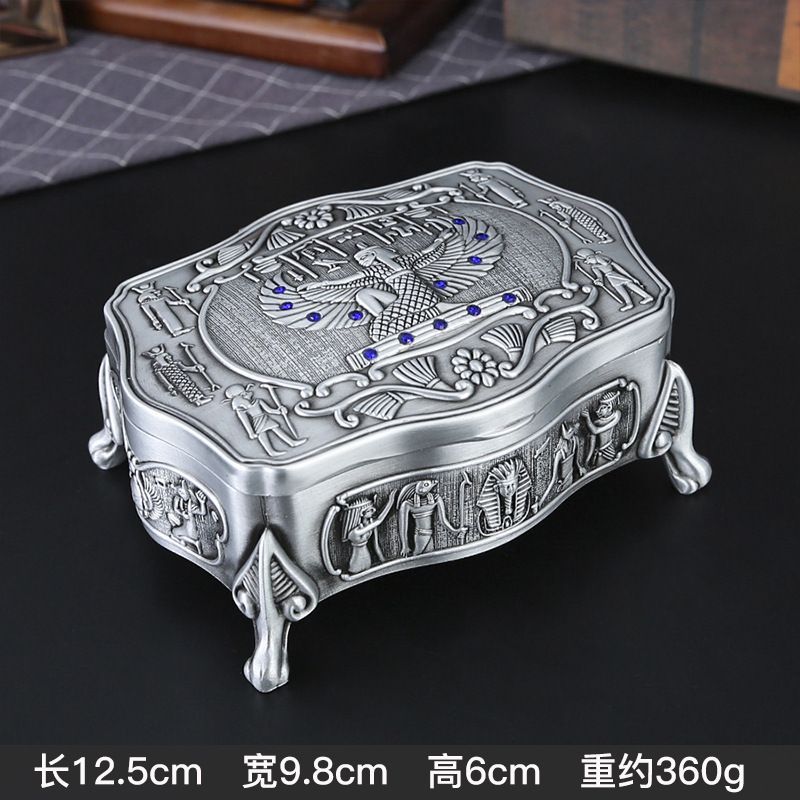 新品未使用 欧風金属製ジュエリーボックス 古代エジプト風雑貨収納