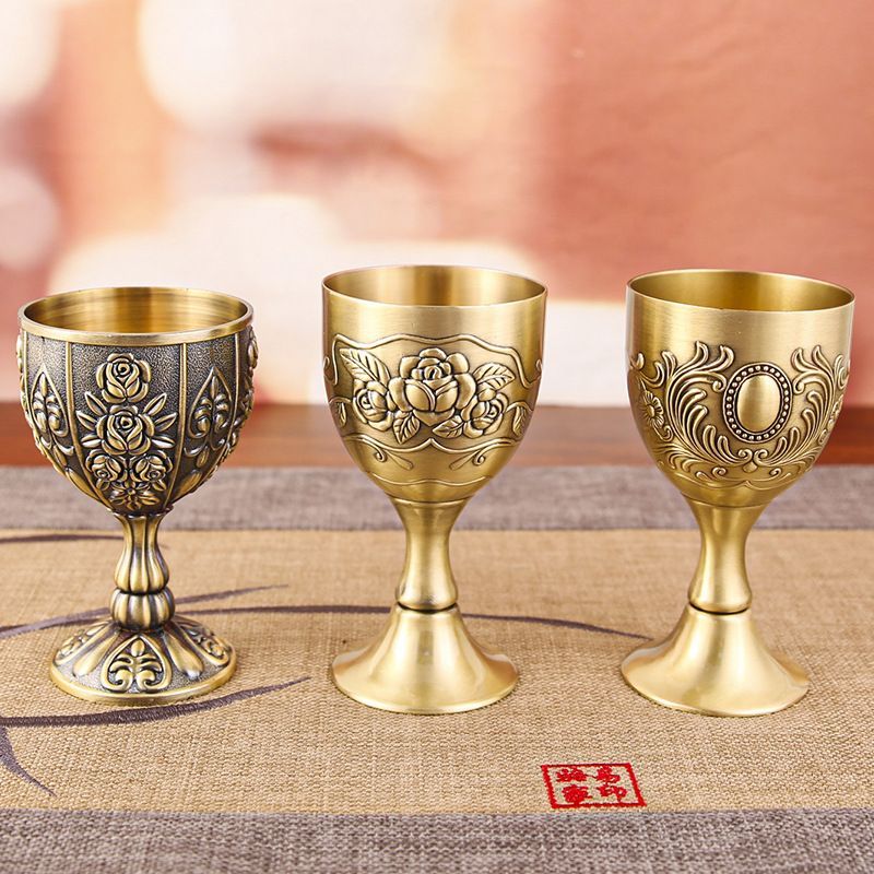 新品未使用 酒杯白酒杯 カボチャ型大サイズ 金属製欧米風浮彫りカップ