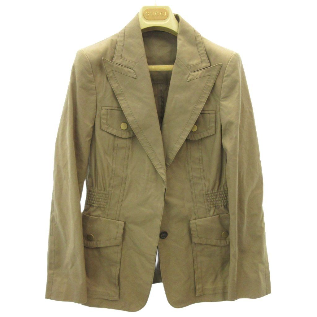 グッチ GUCCI 美品 金釦 セットアップ ジャケット パンツ ベージュ 42