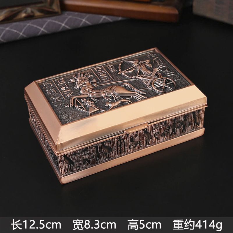 新品未使用 エジプト風四角形アンティークジュエリーボックス 指輪