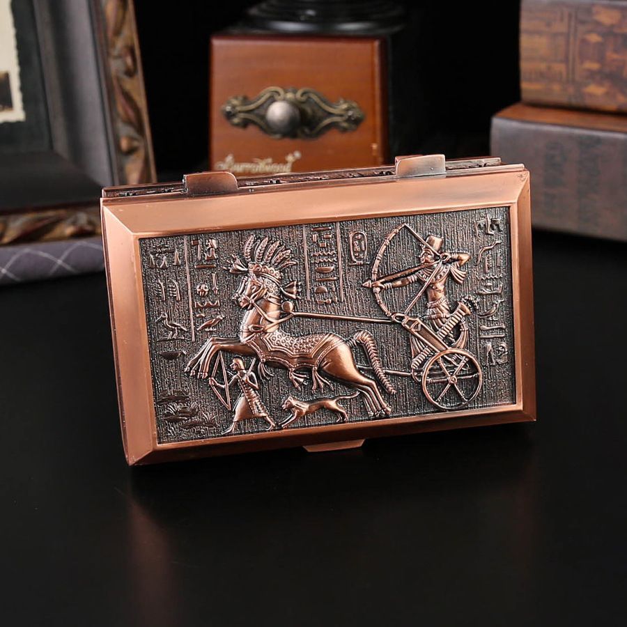 新品未使用 エジプト風四角形アンティークジュエリーボックス 指輪