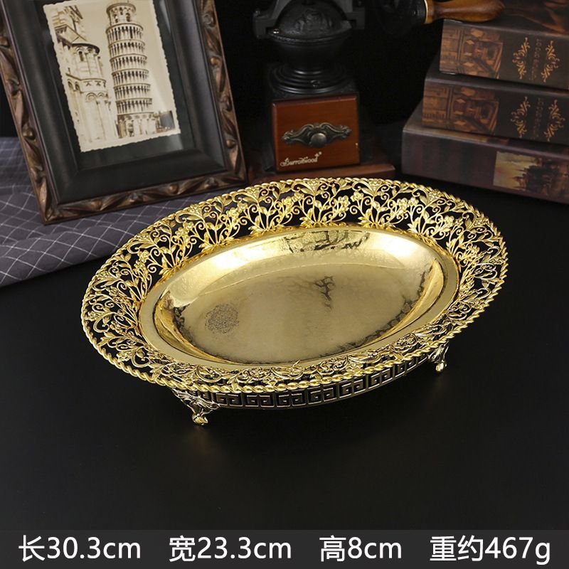 新品未使用 高級花柄欧風黄金色フルーツボウル ドライフルーツ用高級