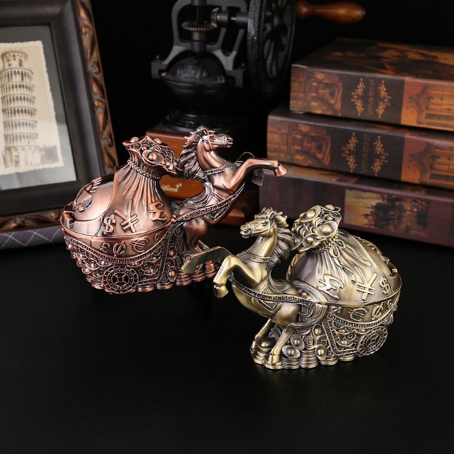 銅細工 カバの灰皿 装飾品 工芸品 美術品 置物 新品未使用 卓上灰皿 合金製金属工芸品 来客用装飾品 十二支動物型