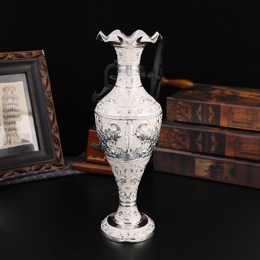 新品未使用 新作高級欧風食卓用白孔雀花瓶 インテリア来客用 / 玄関用