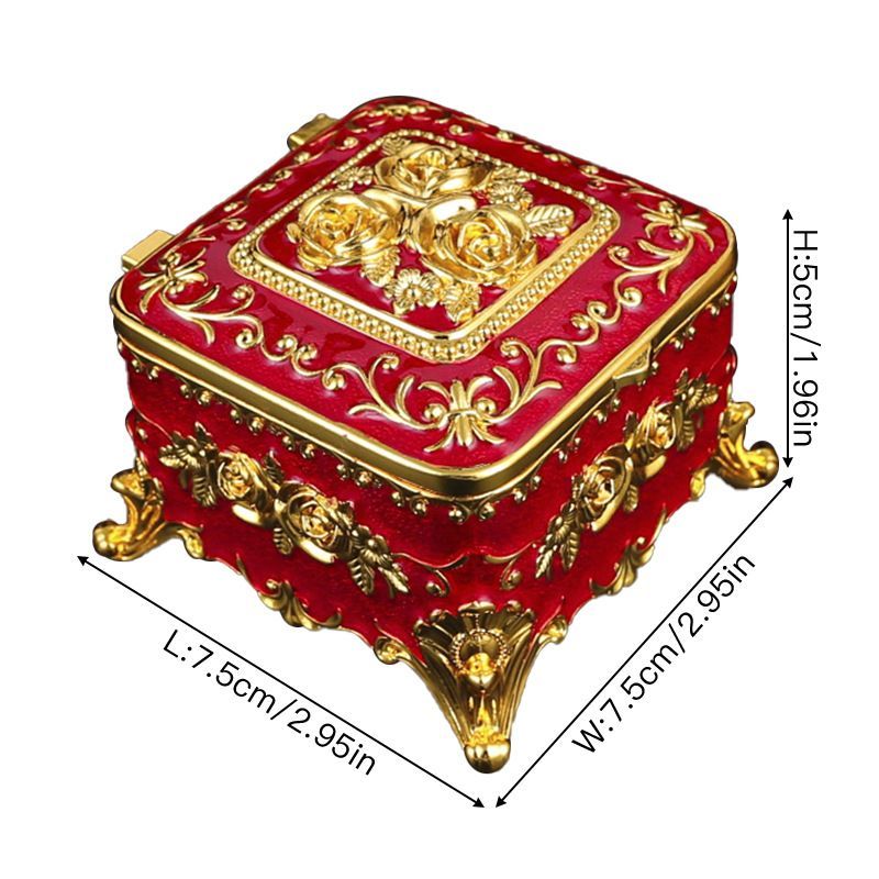 新品未使用 欧風精巧ばら柄ジュエリーボックス アンティークインテリア