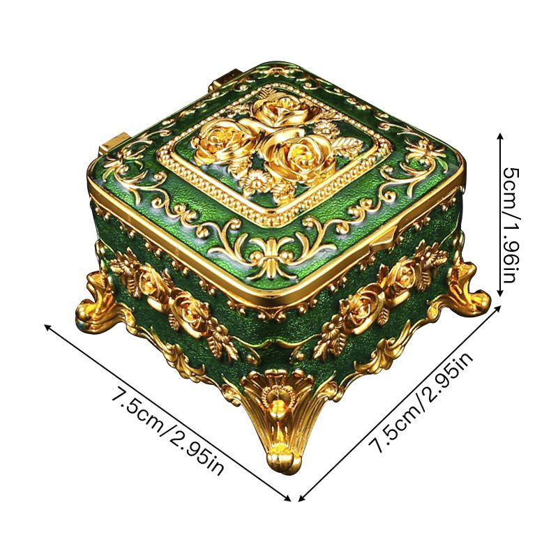 新品未使用 欧風精巧ばら柄ジュエリーボックス アンティークインテリア