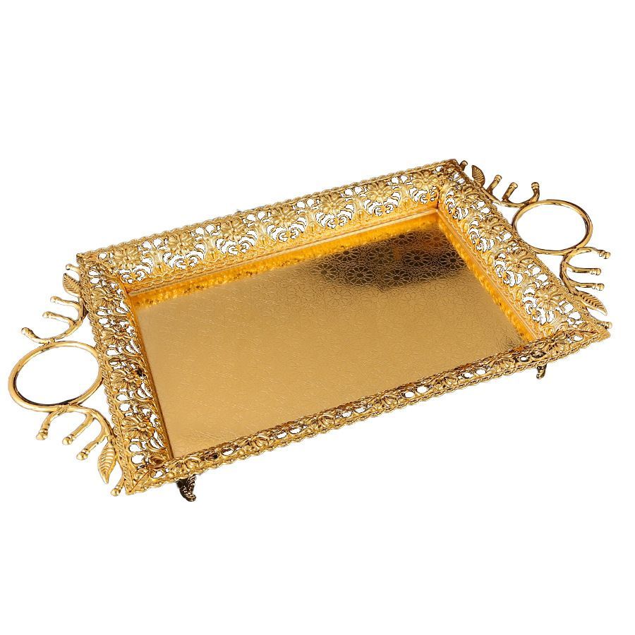 新品未使用 欧風金属製高級トレイ インテリア来客用 / コーヒー