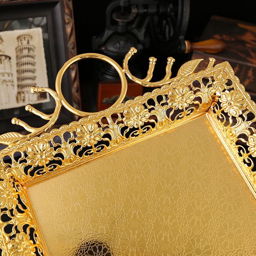 新品未使用 欧風金属製高級トレイ インテリア来客用 / コーヒー