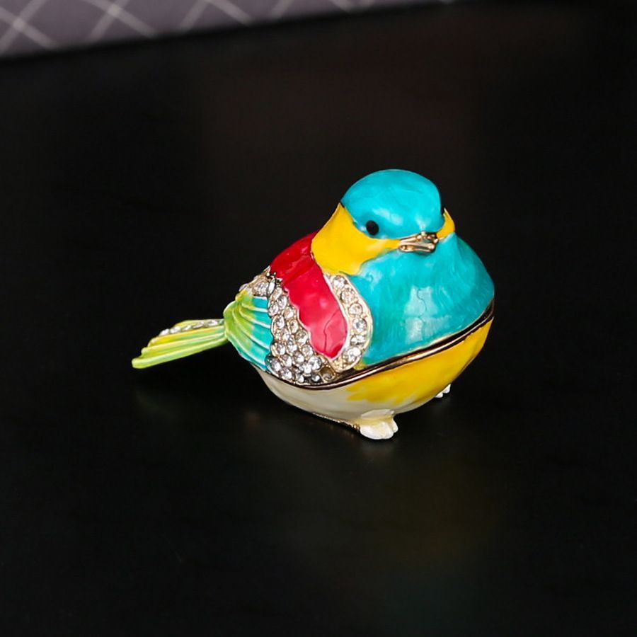 新品未使用 七宝焼彩絵ミニジュエリーボックス 金属工芸品雑貨収納