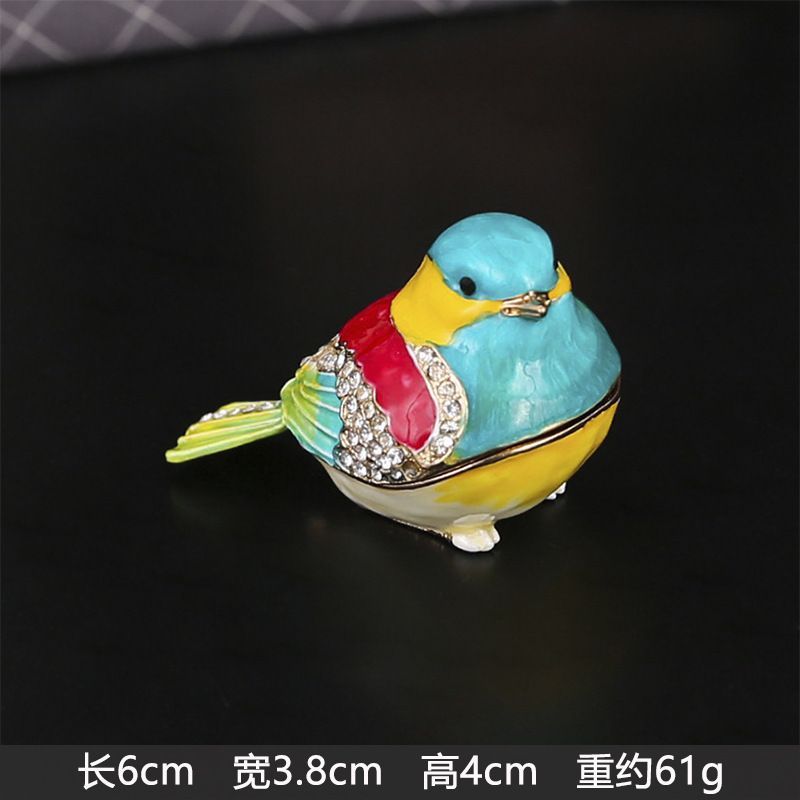 新品未使用 七宝焼彩絵ミニジュエリーボックス 金属工芸品雑貨収納