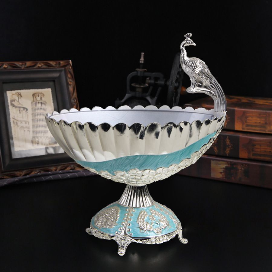 新品未使用 欧風アンティーク孔雀船型フルーツボウル ホテル / 食卓