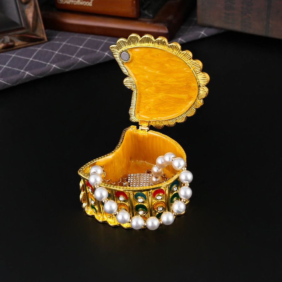 新品未使用 孔雀型ジュエリーボックス ロシアンアンティーク孔雀屏風型