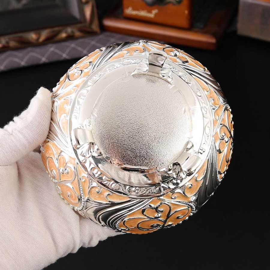 新品未使用 欧風ボウル型金属製フルーツボウル 家庭用 / KTV