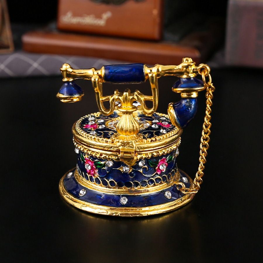 新品未使用 アンティーク鏡台付きジュエリーボックス卓上小物 金属工芸