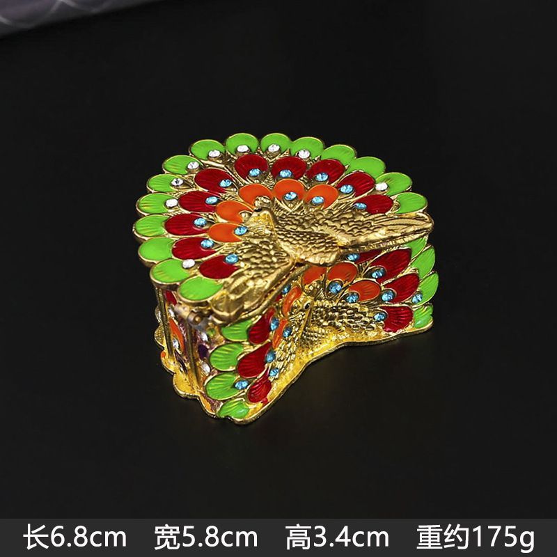 新品未使用 孔雀型ジュエリーボックス ロシアンアンティーク孔雀屏風型