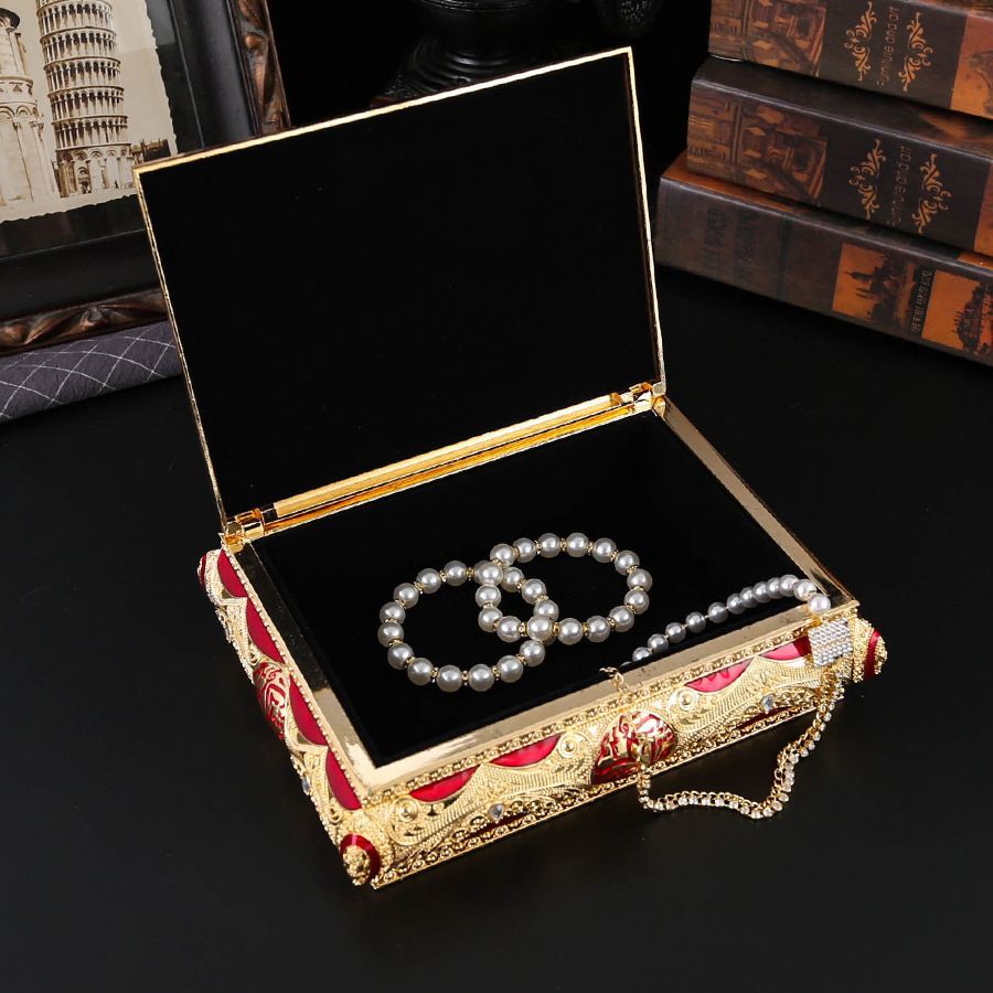 新品未使用 新作欧風四角形花柄蓋付き宝石ジュエリーボックス 誕生日