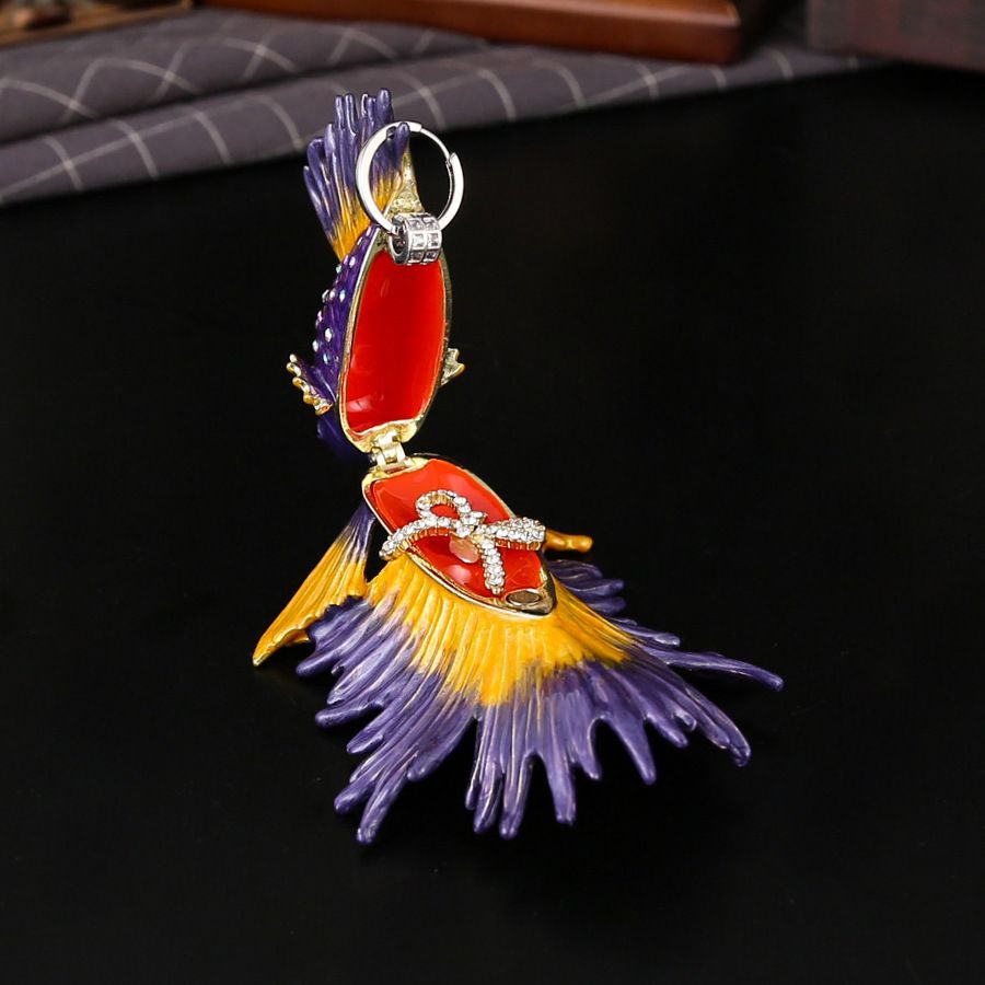 新品未使用 新作高級七宝焼クラウン鬼瓦柄宝石箱 磁石蓋付き埃防止