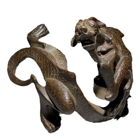 新品未使用 小 牛 置物 心 古銅 工芸品 手把件 ミニ 卓 面 装飾 品