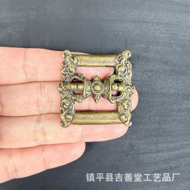 新品未使用 藏式 古銅 金杵 手把件 藏 宗教 降魔 杵 金 工芸品 件