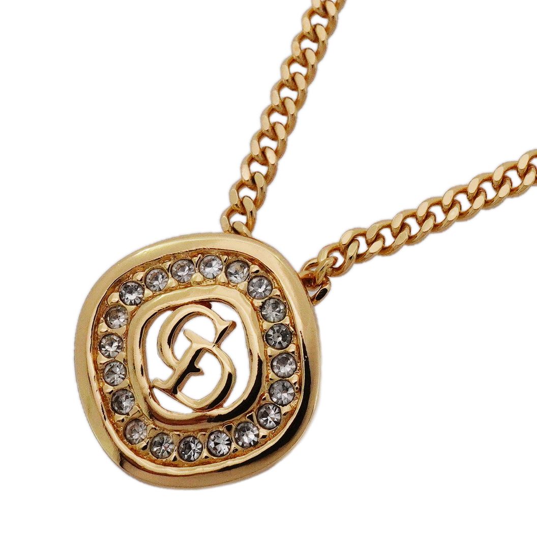 6jab0544-k】クリスチャンディオール ネックレス CDロゴ GPメッキ