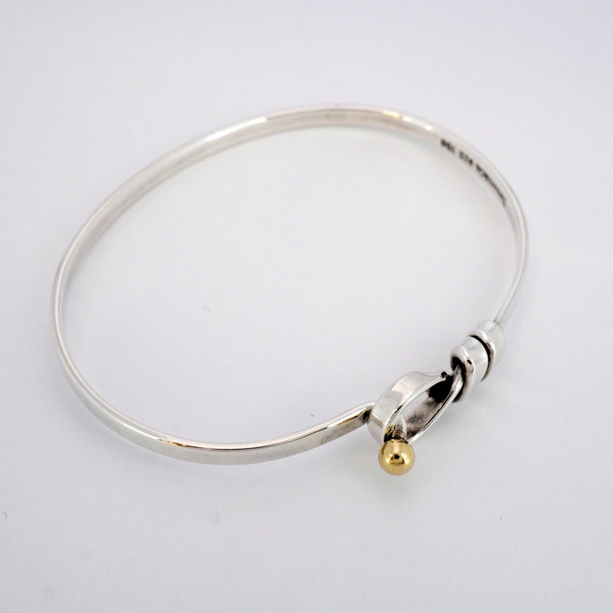 6jab0546-k】ティファニー バングル フック&アイ K18YG イエロー