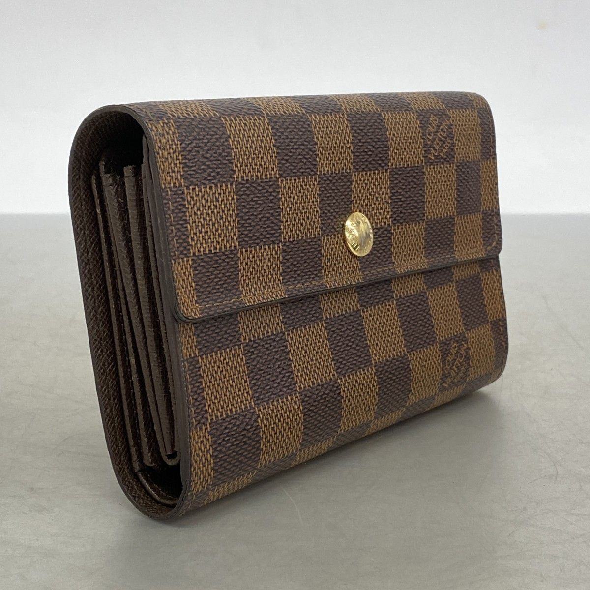 6ba0082-k】ルイヴィトン 三つ折り財布 ダミエ ポルトフォイユ