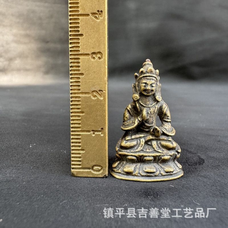 新品未使用 チベット式 イエロー ネパール 人物 仏像 室内 茶道 工芸品