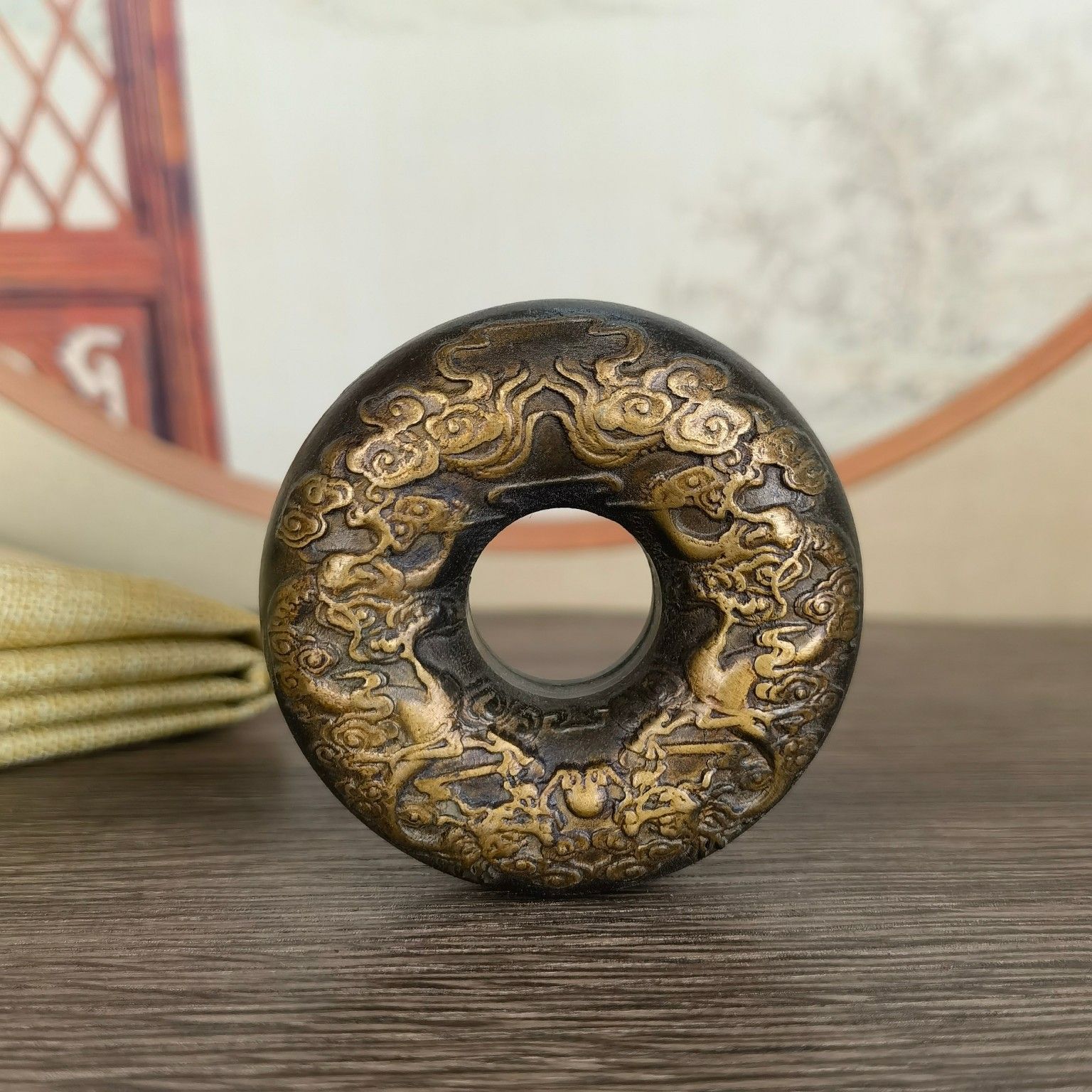 新品未使用 古銅 蟹 茶 件 心 茶道 茶 玩 中式 家庭 金属 装飾 工芸 品