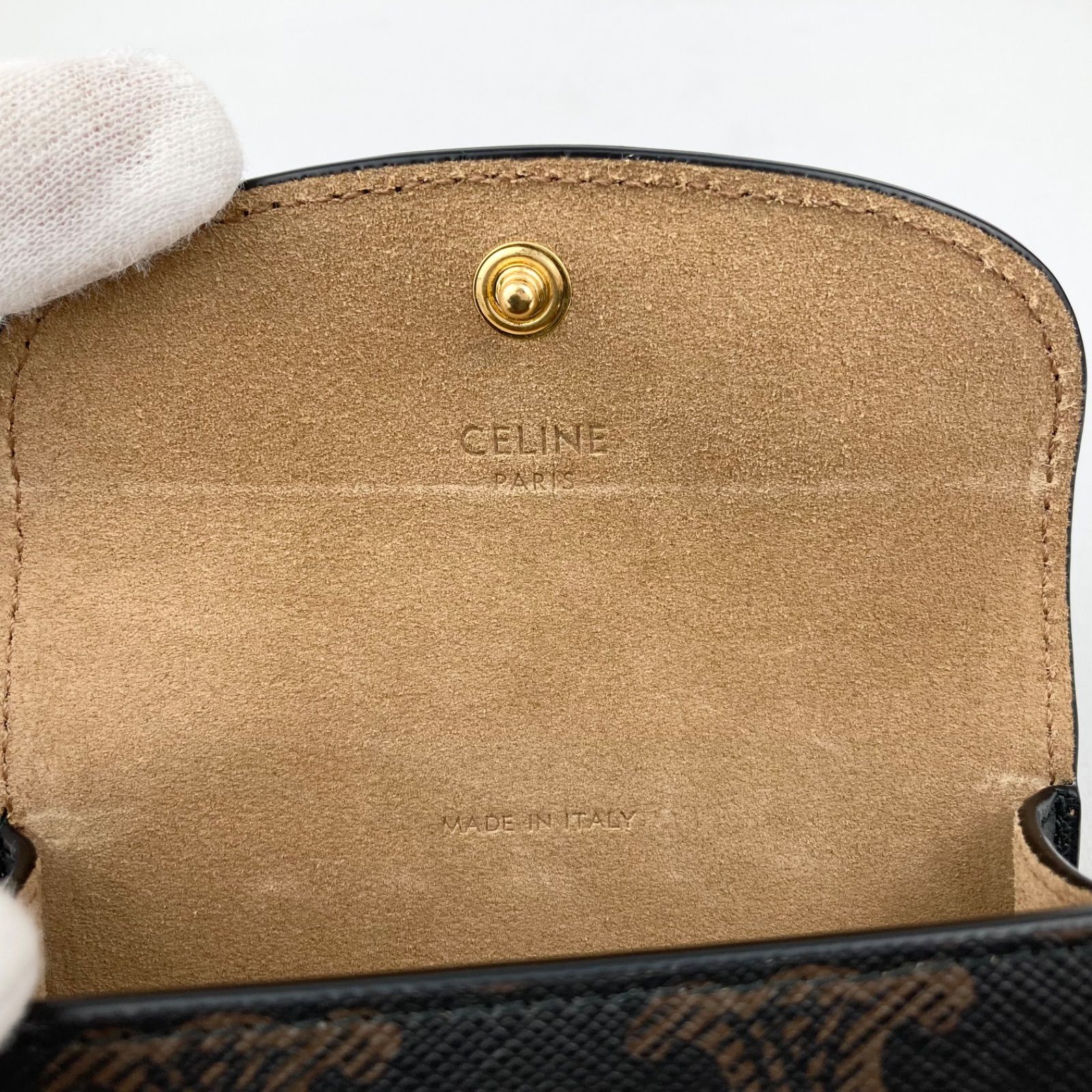 CELINE セリーヌ リングケース トリオンフ キャンバス ブラウン PVC