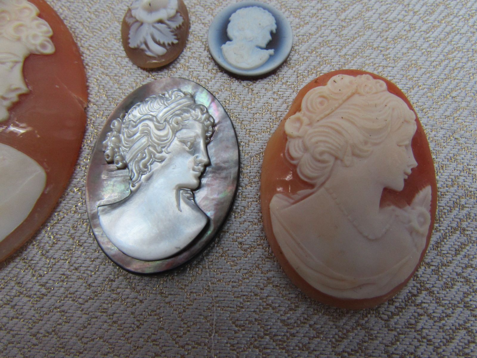 シェルカメオ6点おまとめ114ct 約22.8g ルース 裸石 彫刻 シェルカメオ