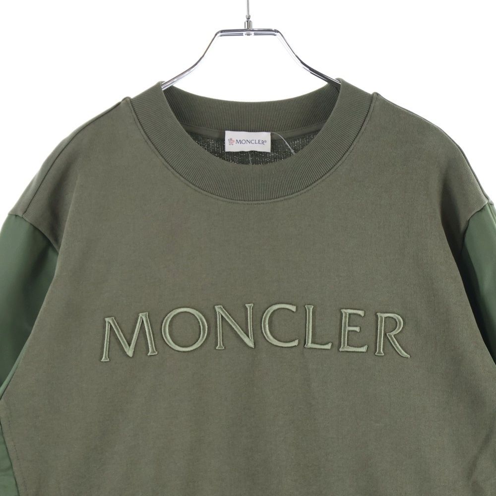 MONCLER カーキ スウェット MONCLER (モンクレール) 22SS ロゴエンブロイダリー ナイロン