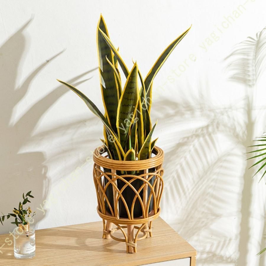 鉢カバー おしゃれ ラタン プランターカバー 花台 フラワースタンド