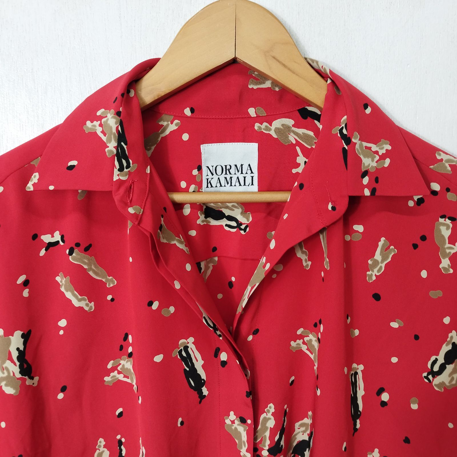 NORMA KAMALI ノーマ カマリ 総柄 ブラウス プリント シャツ 長袖 古着 