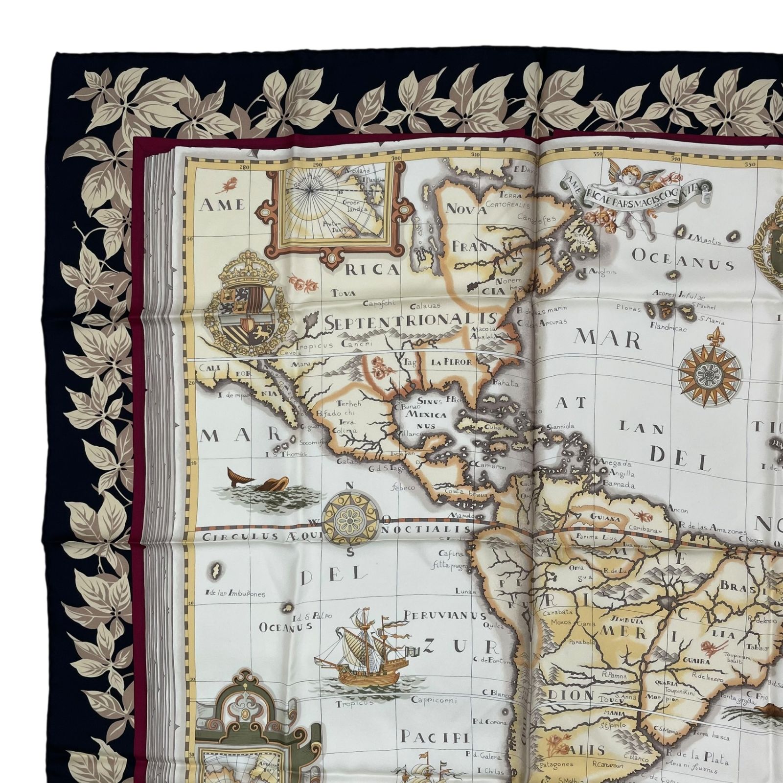 極美品 Christian Dior クリスチャン ディオール スカーフ シルク 地図