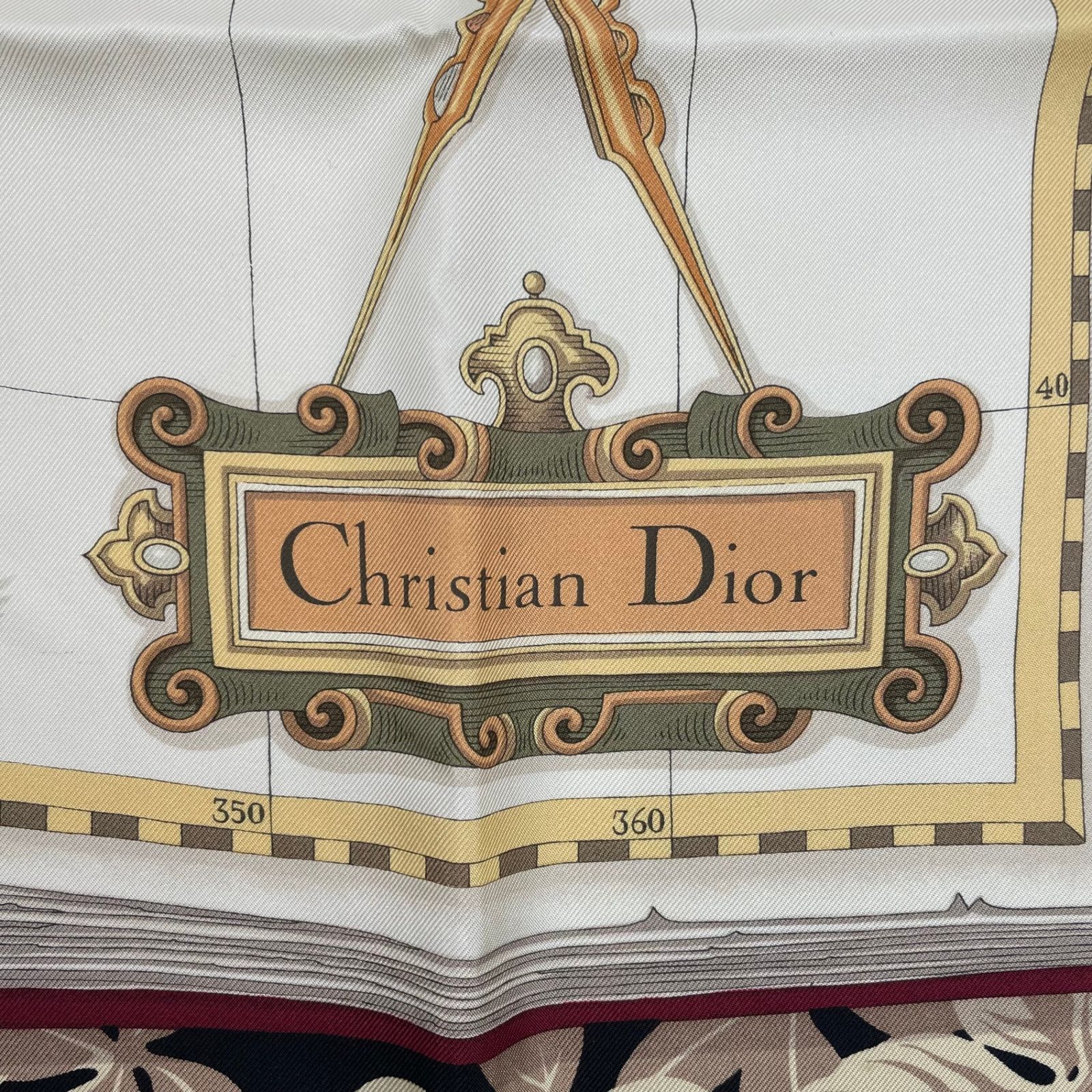 極美品 Christian Dior クリスチャン ディオール スカーフ シルク 地図
