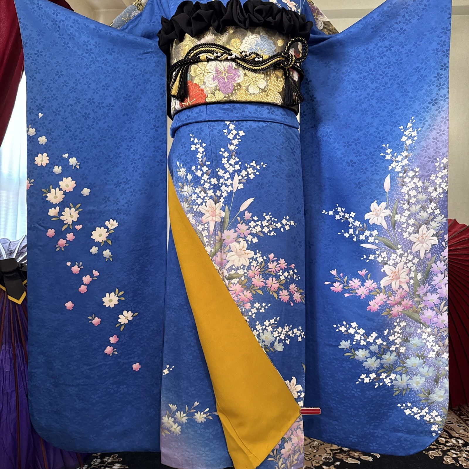 豪華振袖セット(4点)・袋帯・半衿・重ね衿・やまと誂製・新はじく加工
